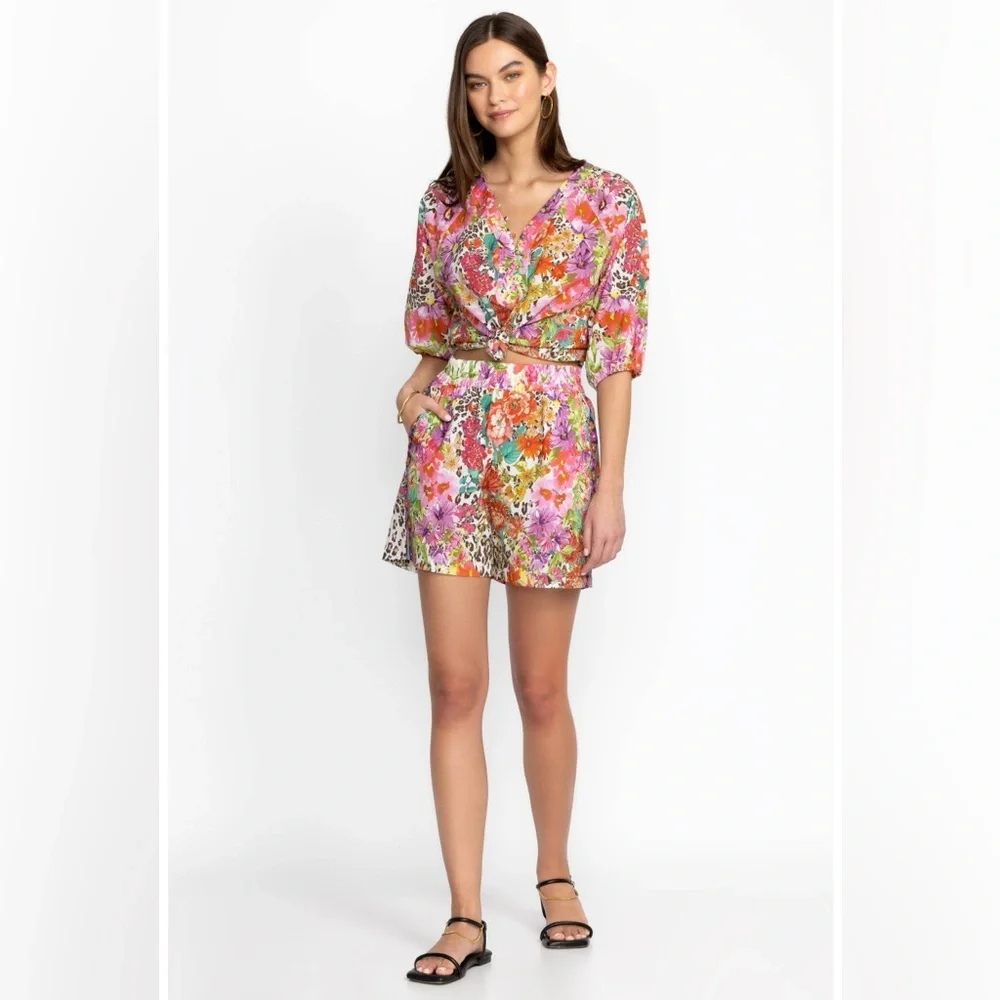 JOHNNY WAS 2 Piece Wild Garden Blouse and Short Set - Women’s Large - Picture 2 of 16